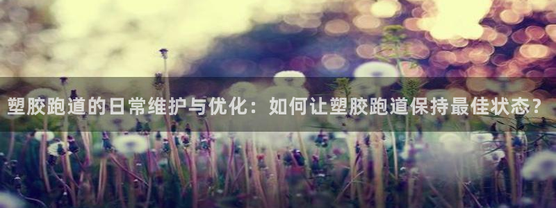 红足1一世开奖版:塑胶跑道的日常维护与优化:如何让塑胶跑道保持最佳状态?